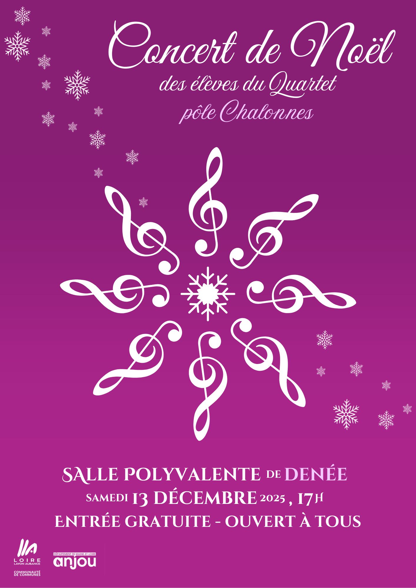 Concert de Noël des élèves du pôle Chalonnes