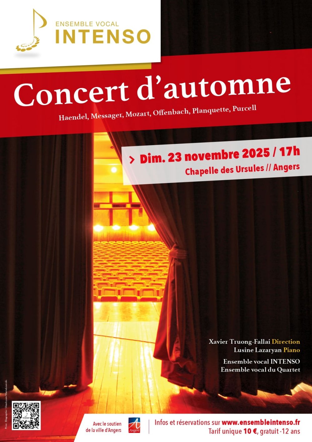 Concert des ensembles lyriques Intenso/Le Quartet à Angers