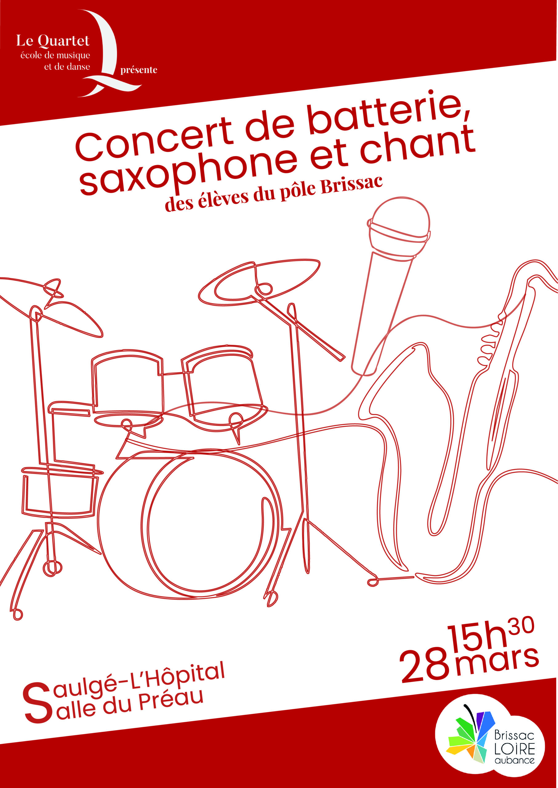 Concert des classes de batterie, saxophone et chant du pôle Brissac